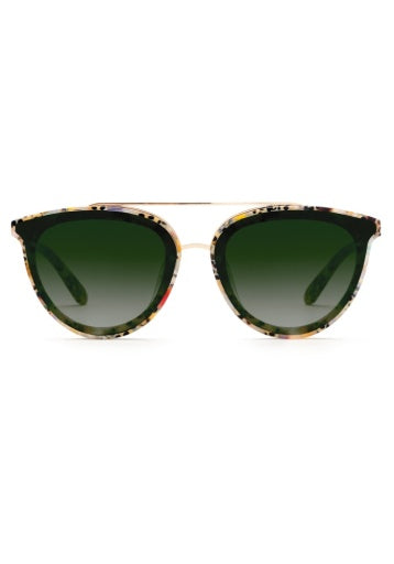 Krewe St. Louis Pincheck Acetate Aviator Sunglasses Pincheck 18K