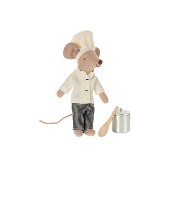 Chef Mouse with Soup Pot and Spoon