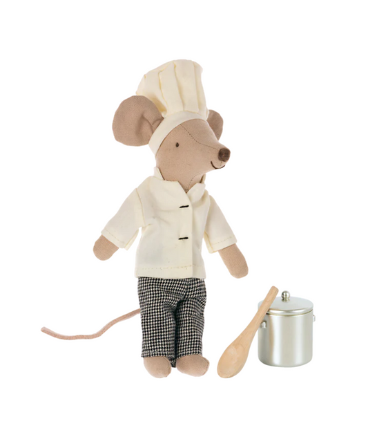 Chef Mouse with Soup Pot and Spoon