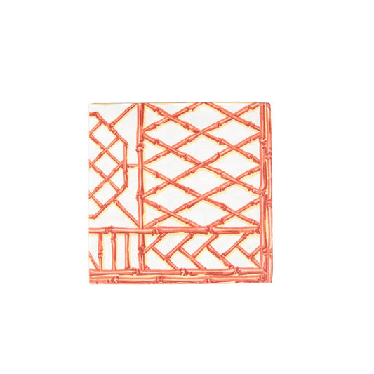 Cocktail Napkin | Bamboo Screen Coral