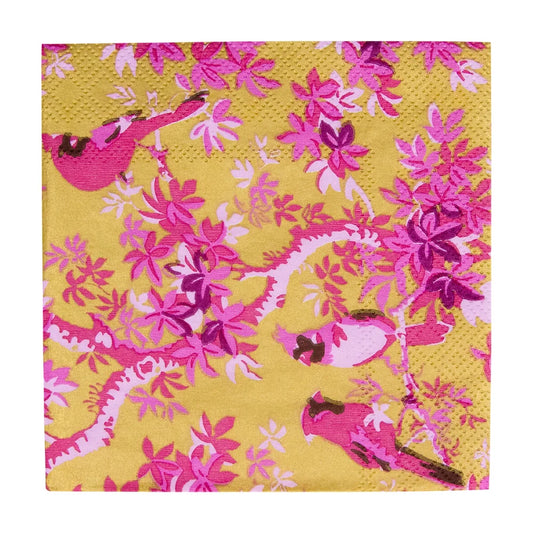 Rose Gold Songbirds Cocktail Napkins