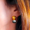 Dark Grey Orb Earrings