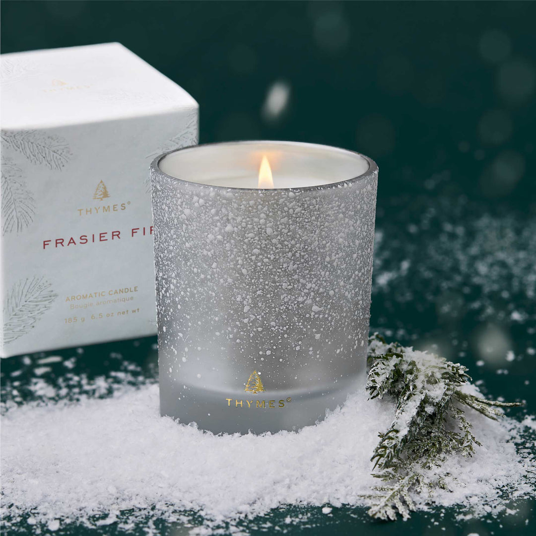 Thymes Frasier Fir | Flocked Poured Candle