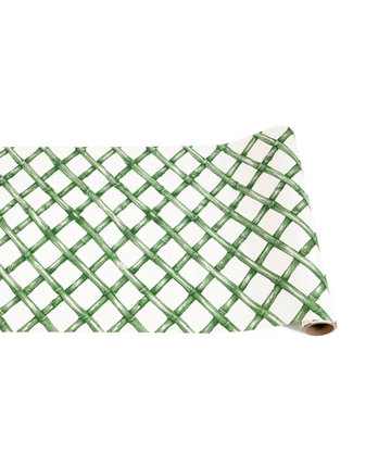 Green Lattice Paper Table Runner