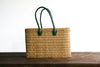 Water Reed Tote with Green Handles