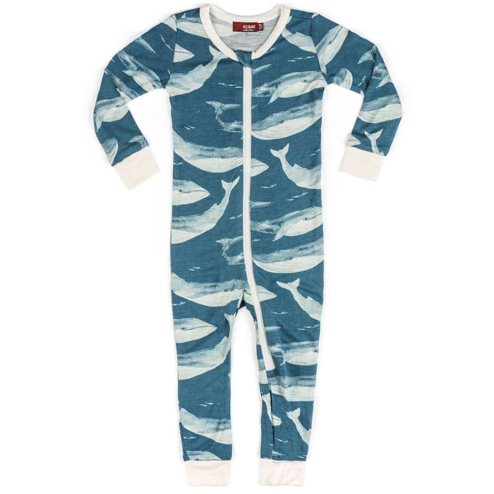 Bamboo Zipper Pajama | Blue Whale