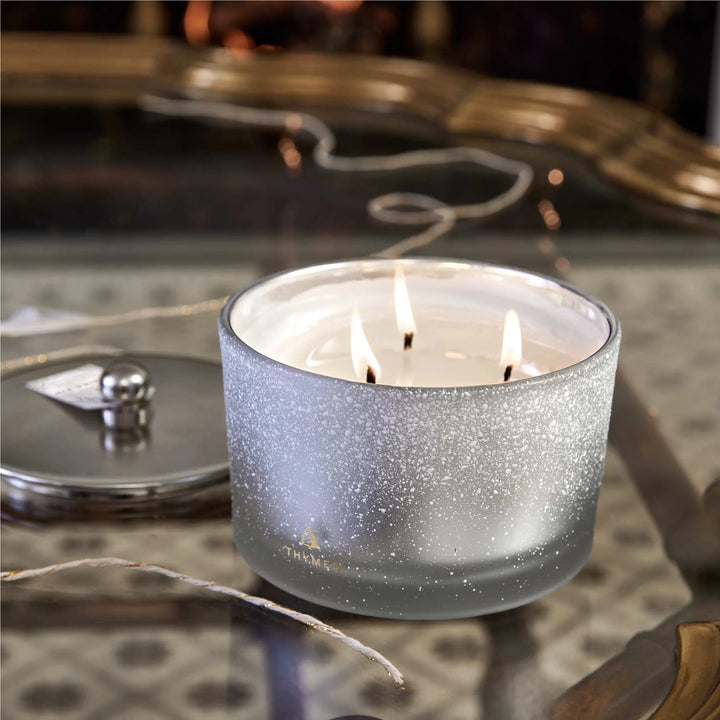 Thymes Frasier Fir | Flocked 3-Wick Poured Candle