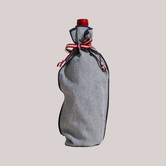 Atelier Saucier - Indigo Stripe Bottle Bag