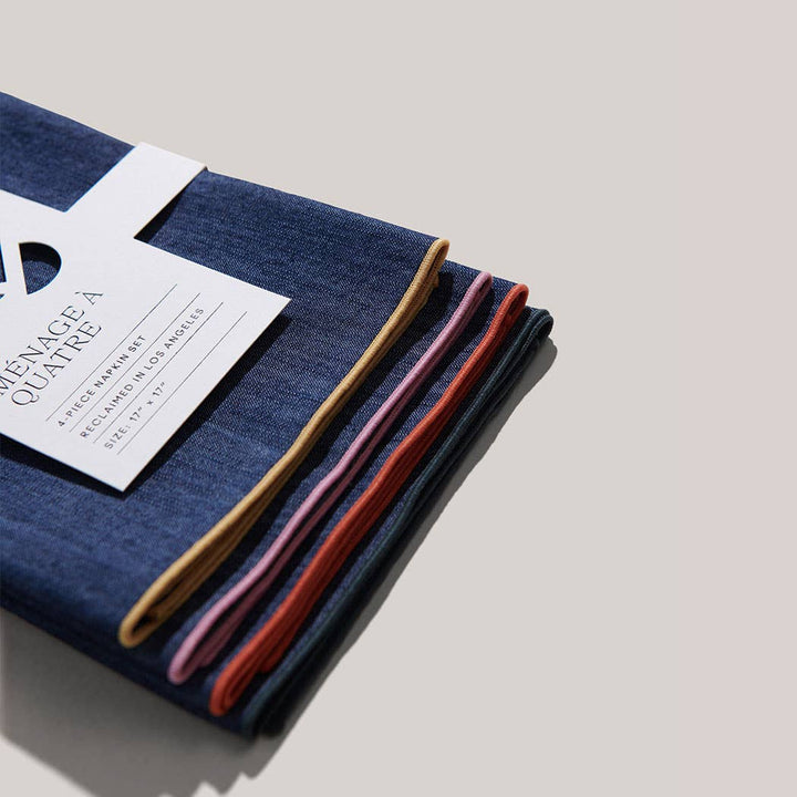 Atelier Saucier | Rainbow Denim Napkins | Set of 4