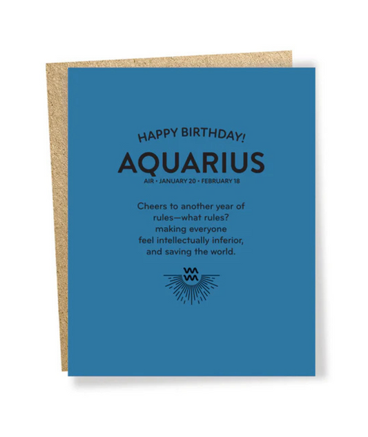 Aquarius Zodiac Card