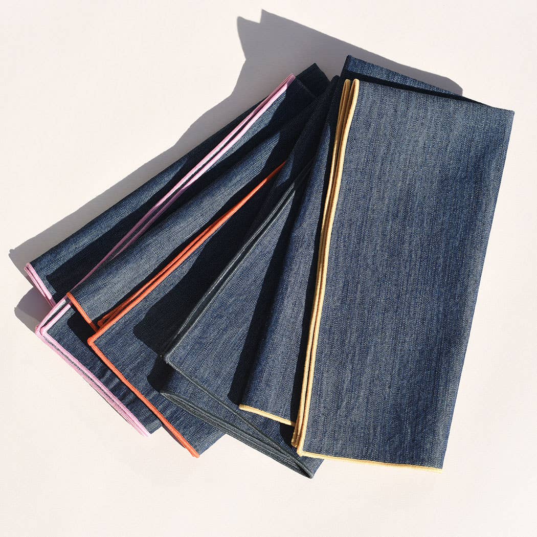 Atelier Saucier | Rainbow Denim Napkins | Set of 4