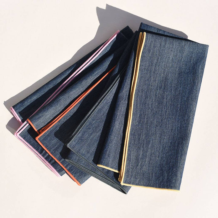 Atelier Saucier | Rainbow Denim Napkins | Set of 4