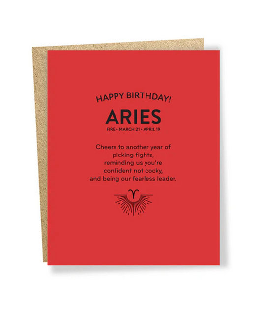 Aries Zodiac Card