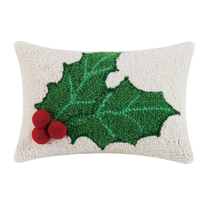 Holly W/Pompom Hook Pillow