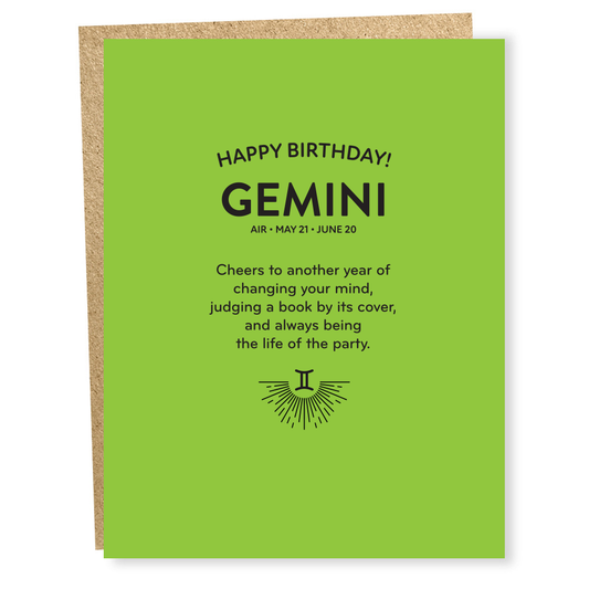 Sapling Press | Gemini Zodiac Card