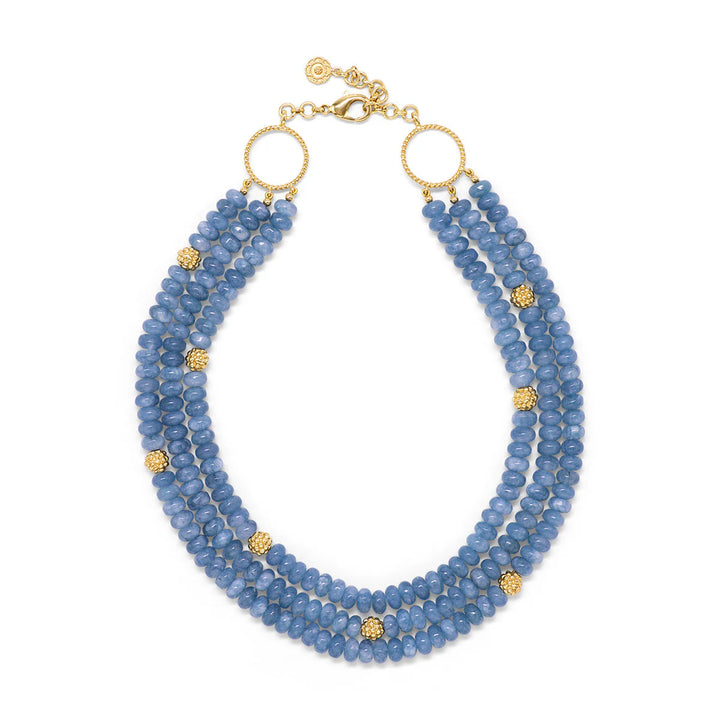 Capucine De Wulf | Berry & Bead Triple Strand Necklace | Ocean Jade