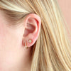 Flower Crystal Enamel Stud Earrings