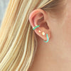 Open Heart Enamel Hinged Huggie Hoop Earrings