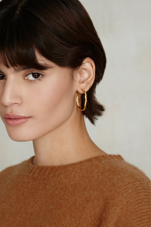 Chan Luu Wave Hoop Earrings Gold Frank