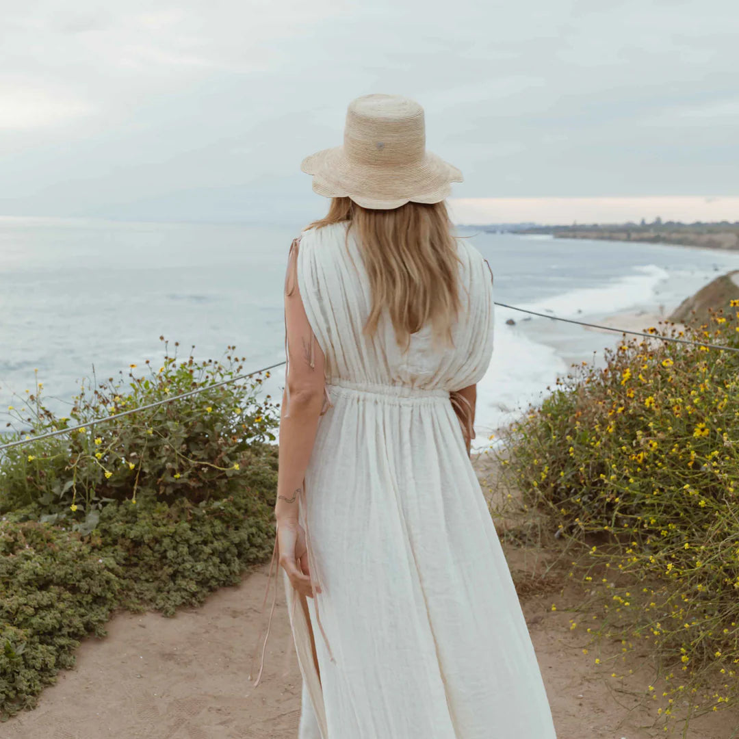 Freya | Scallop Crochet Bucket | Natural