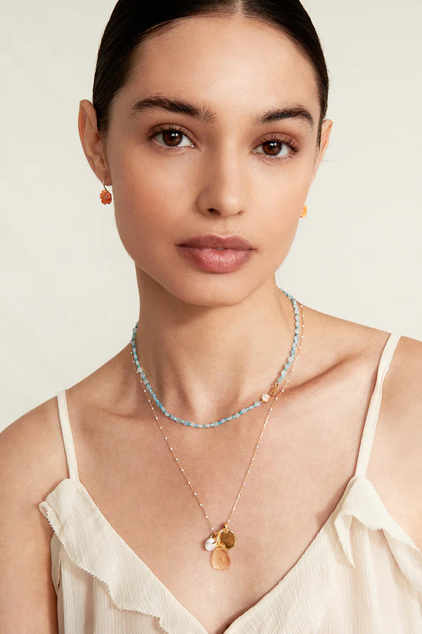 Chan Luu | Lily Necklace | Aquamarine Mix