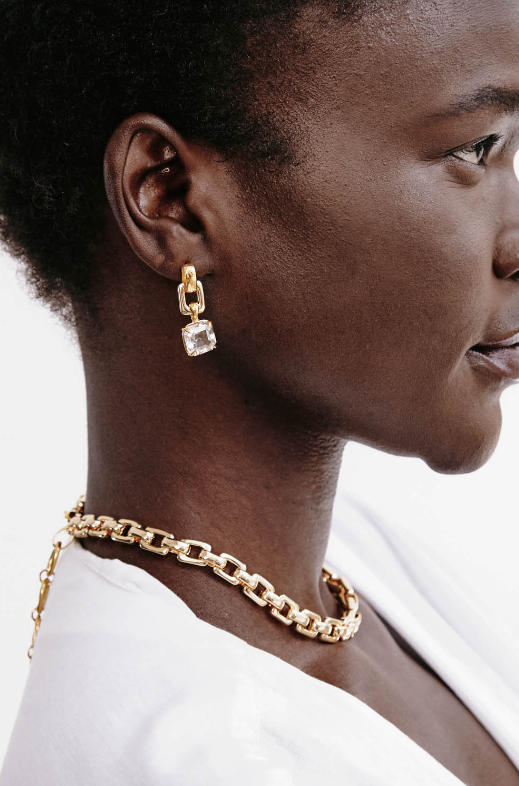 Chan Luu | Square Crystal Drop Earrings