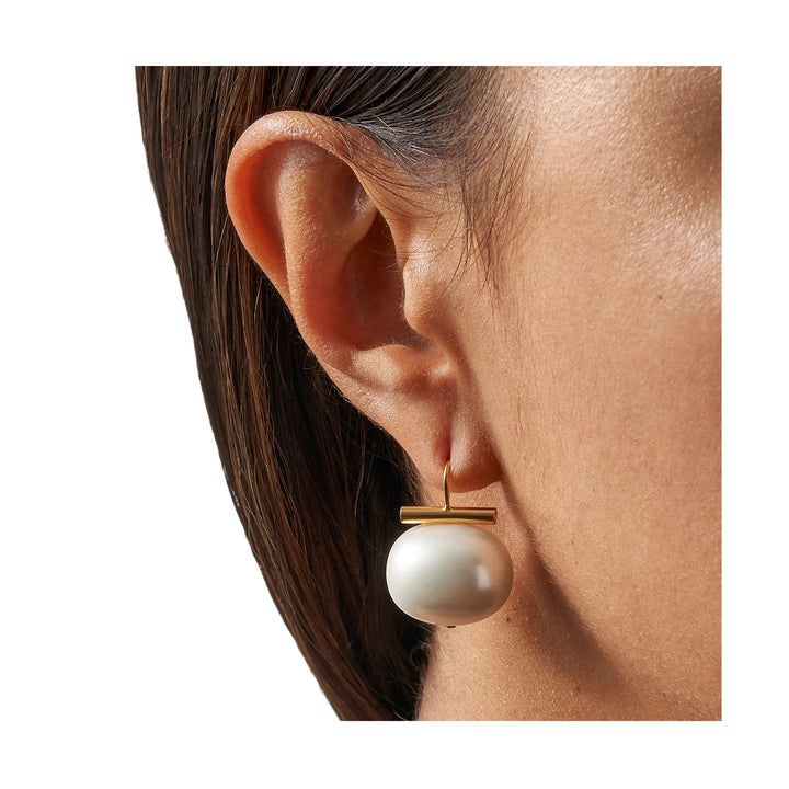 Catherine Canino | Large Pebble Pearl Earrings