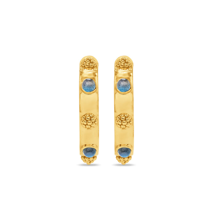 Capucine De Wulf | Cleopatra Hoop Earrings - Gold/Blue Labradorite