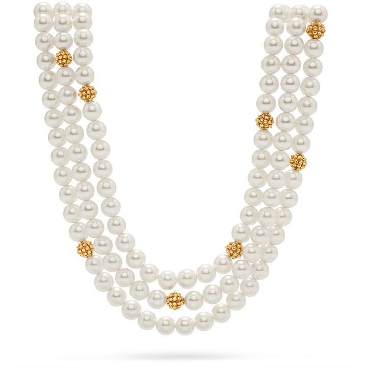 Capucine De Wulf | Berry & Bead Triple Strand Necklace | Pearl