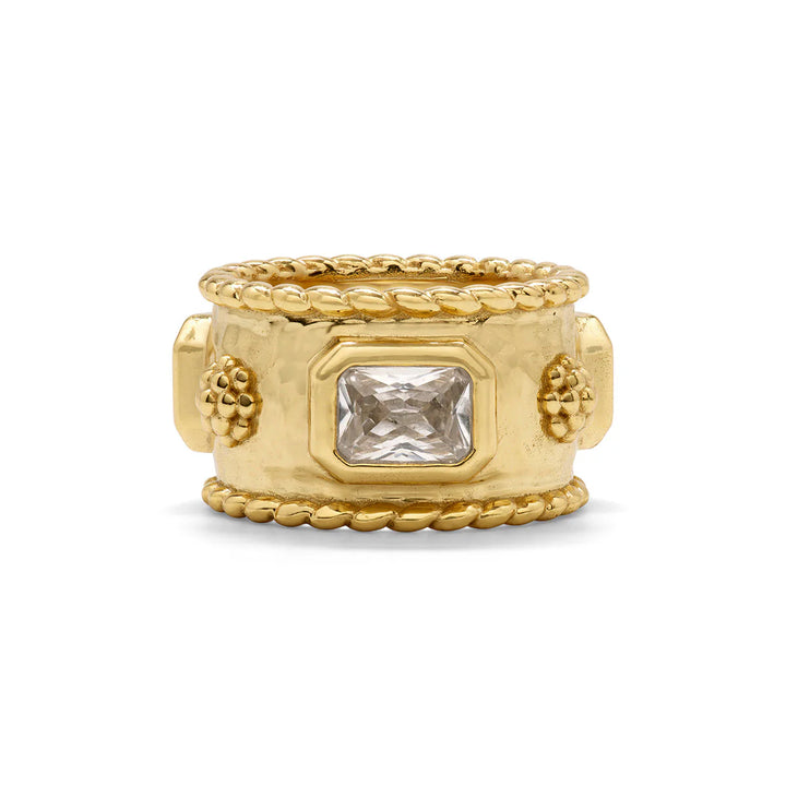 Capucine De Wulf | Berry Hammered Band | Gold + Cubic Zirconia