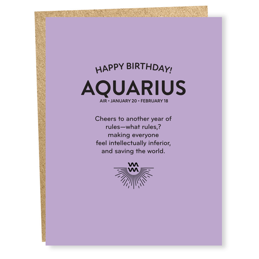 Sapling Press | Aquarius Zodiac Card