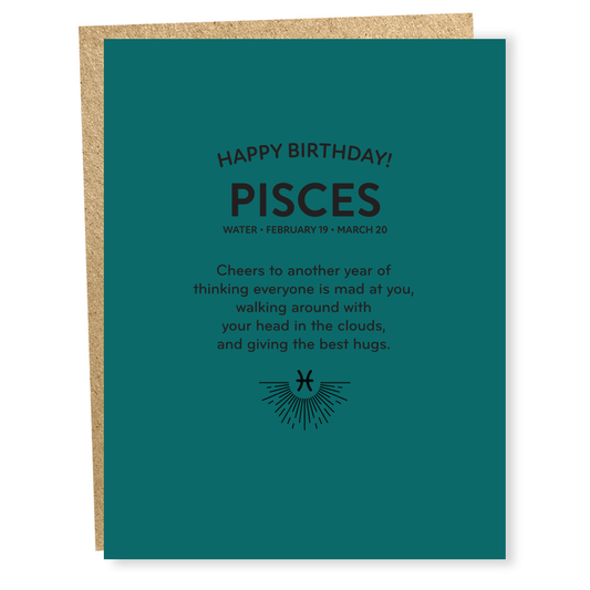 Sapling Press | Pisces Zodiac Card