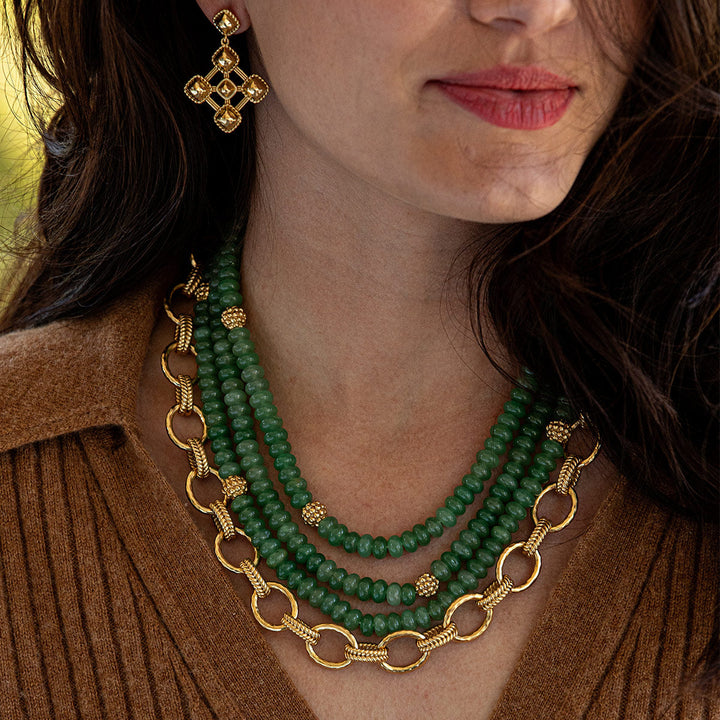 Capucine De Wulf | Berry & Bead Triple Strand Necklace | Meadow Jade