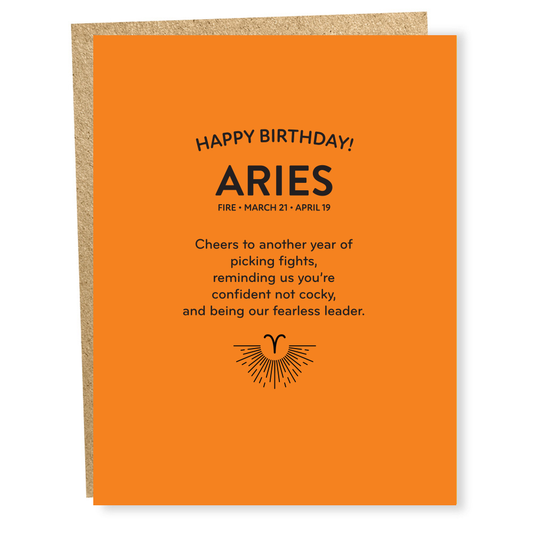 Sapling Press | Aries Zodiac Card