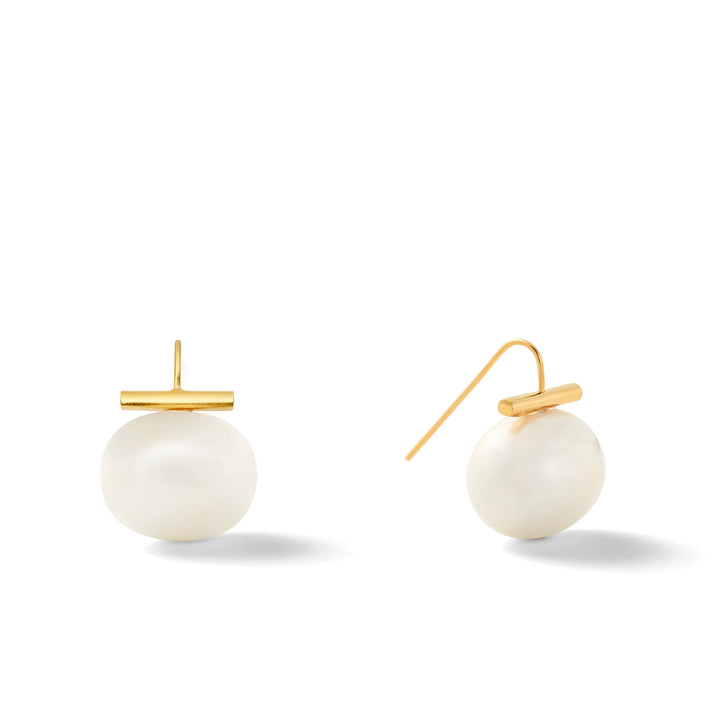 Catherine Canino | Large Pebble Pearl Earrings