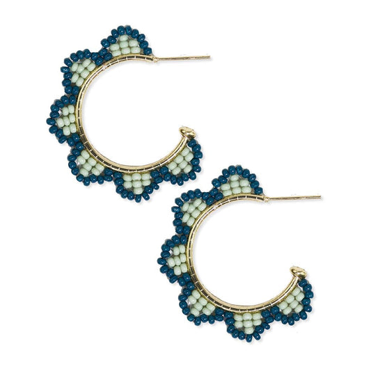 Luna Scalloped Gold Hoop Earrings