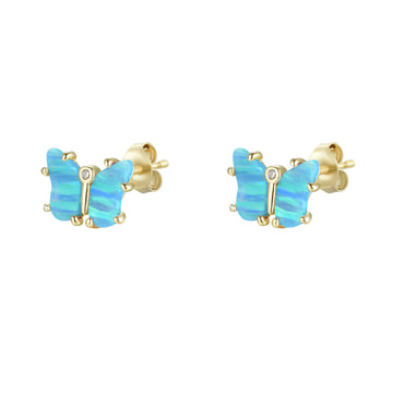 Opal Butterfly Stud Earrings