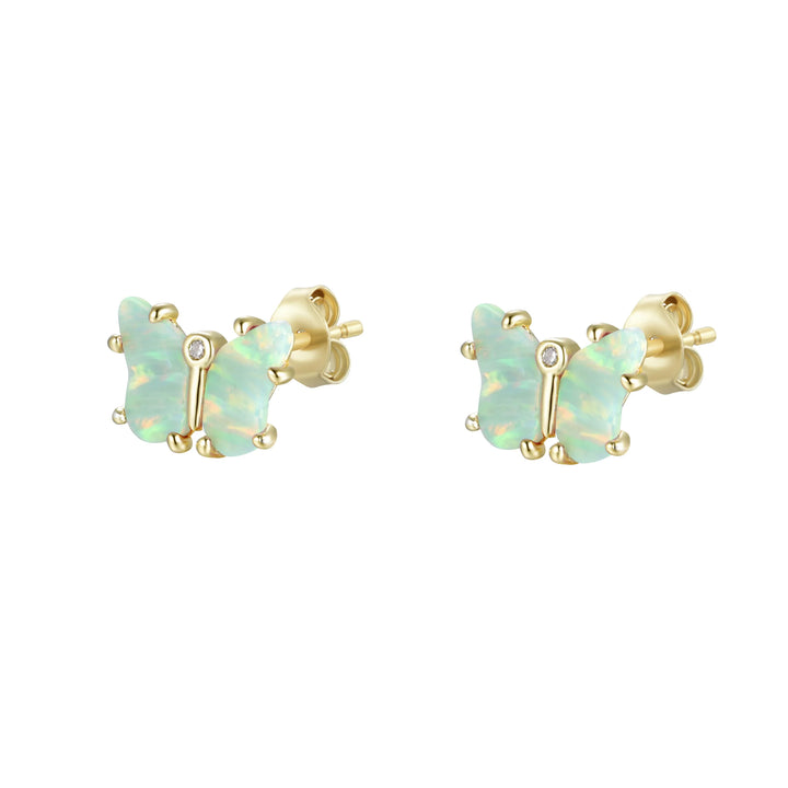 Opal Butterfly Stud Earrings