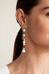 Mismatched Pearl and Semi Precious Stone Earrings