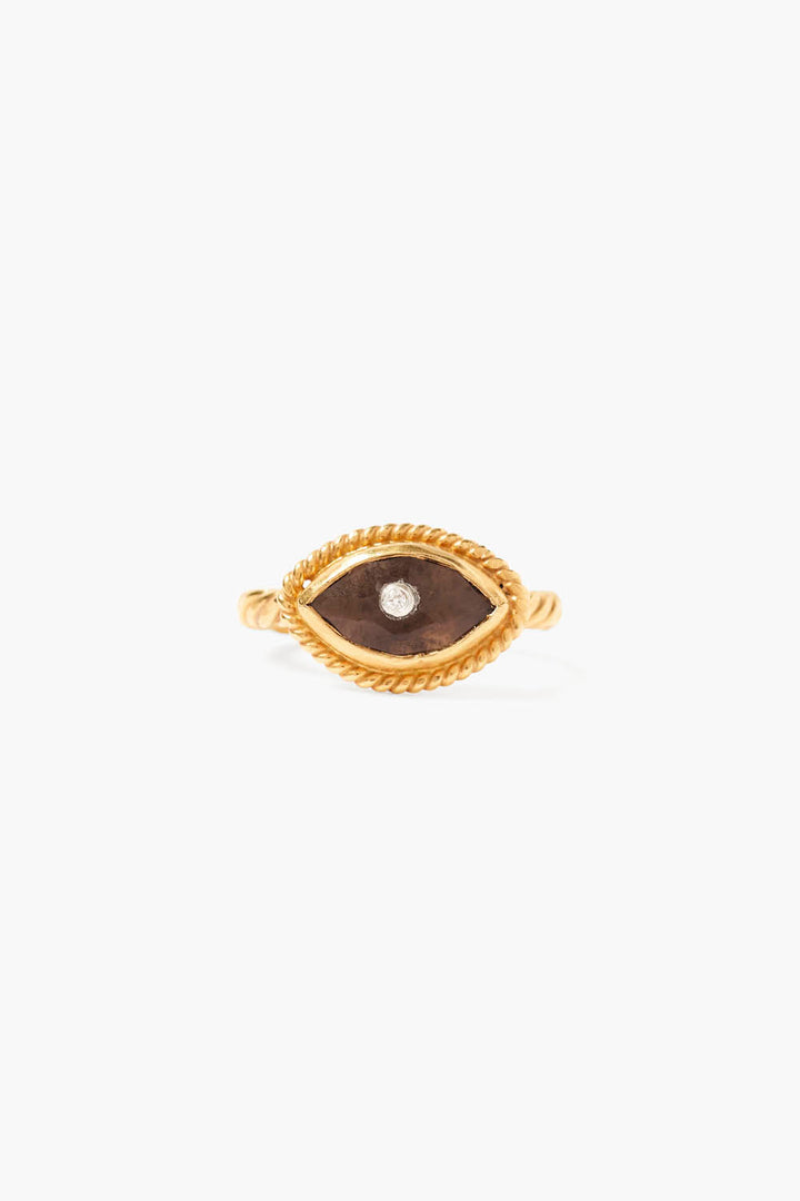 Chan Luu | Smokey Quartz Evil Eye Ring