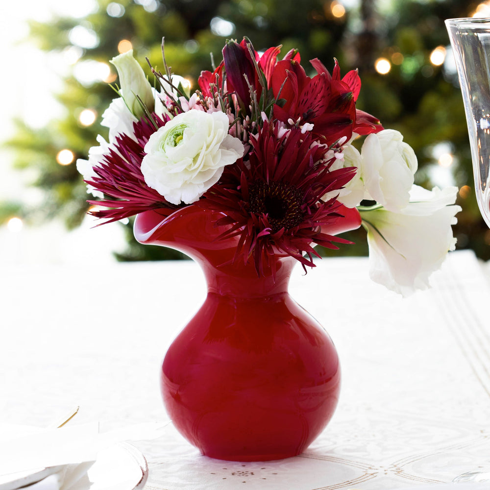 glass vase, bud vase, vietri, hibiscus vase