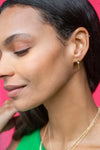 Arc Pull Through Earrings With Crystal