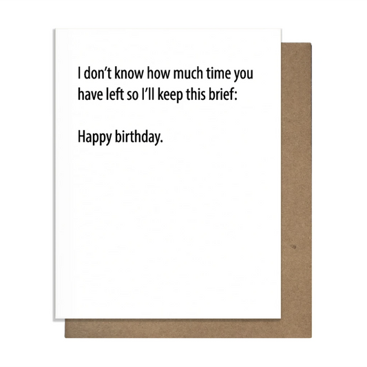 Brief Birthday Card