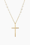 Chan Luu | White Pearl and Gold Rosary Necklace